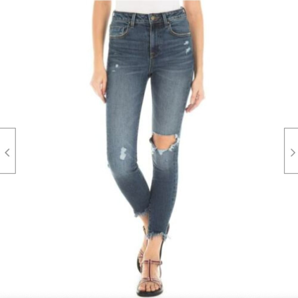 Women's Fidelity Denim Luna Ripped High Waist Crop